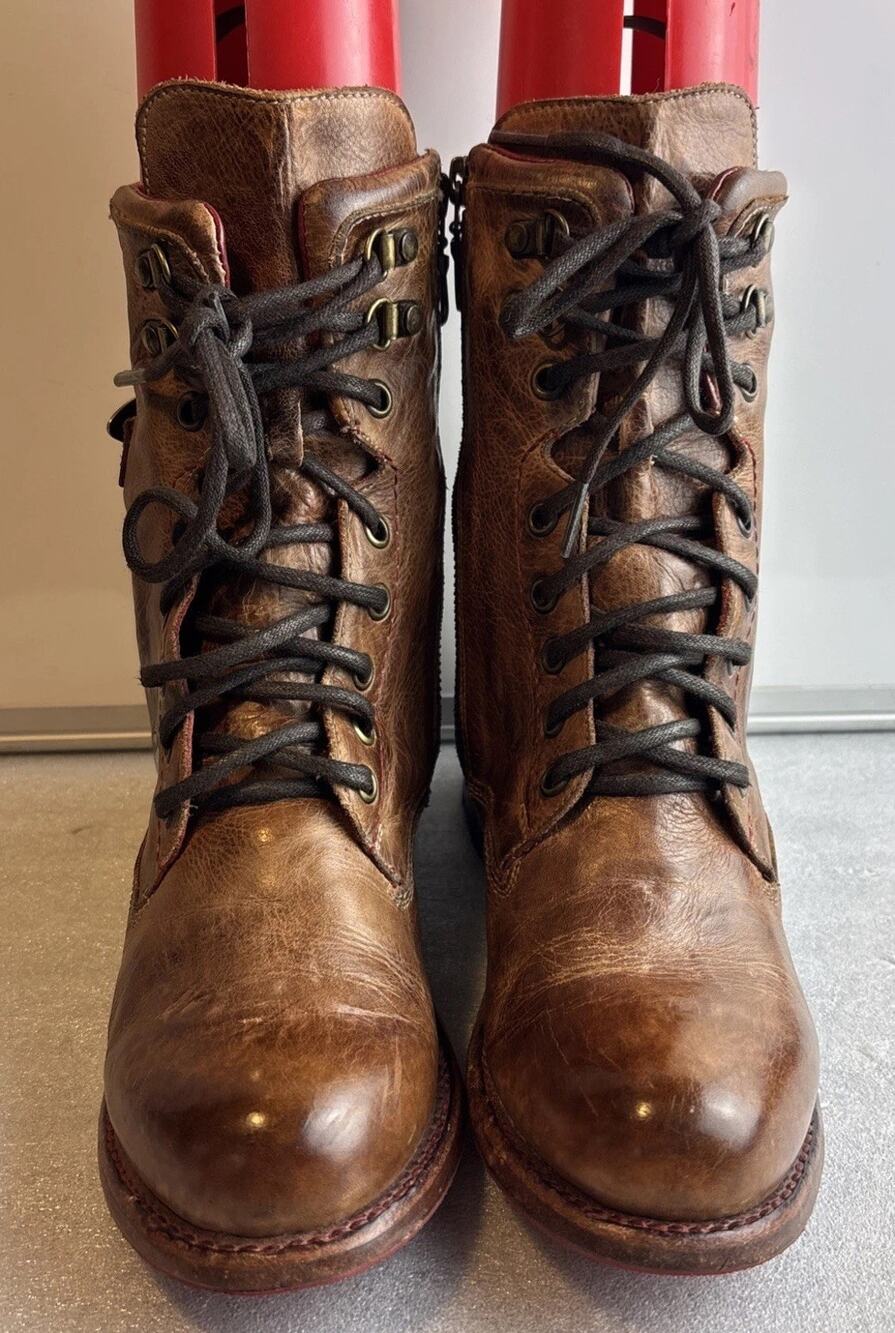 Bed Stu Ankle Boots Distressed Leather Side Zip Cobbler Series Women Size 6.5